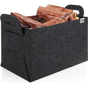 com-four® Borsa in Feltro XXL per la Spesa - Borse per Il Trasporto di giornali, Carta straccia e Spesa - Borsa per Legna da ardere - Borsa per la Spesa (01 Pezzo Antracite 44x31 cm)