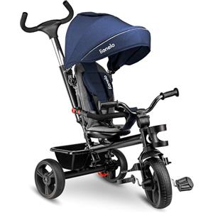 Lionelo Haari 2 in 1 Triciclo bici e passeggino per bambini fino a 25kg | Pieghevole, Fronte mamma e strada, Regorabile compatto con Borsa e portabibite, Cinture a 3punti da 1 a 5 anni