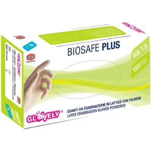 Rays GUANTO IN LATTICE CON POLVERE AMBIDESTRO FORMA ANATOMICA SUPERFICIE LISCIA POLSINO ELASTICO RINFORZATO ANTIARROTOLAMENTO BIOSAFE PLUS BIANCO MISURA LARGE 100 PEZZI