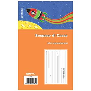 EDIPRO Blocco Sospeso di Cassa - 50 Fogli Autoricalcanti - 10 x 17 cm - 2 Copie