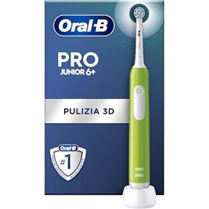 Oral-B Spazzolino Elettrico Ricaricabile Pro Junior Verde, Da 6 Anni In Su. 1 Spazzolino