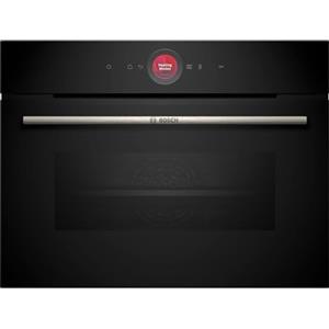 Bosch CBG7741B1 - Forno compatto da incasso, serie 8, 60 x 45 cm, prodotto in Germania, nero, pirolisi e idrolisi, autopulente, Air Fry, programmi automatici, touch screen colorato con anello di