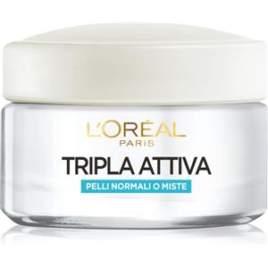 L'Oréal Paris Tripla Attiva Crema Viso Idratante Protettiva 50 ml per Pelli Normali o Miste