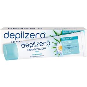 Depilzero Crema Depilatoria Viso 50 ml - Formulazione Ultradolce con Aloe Vera e Fior di Loto