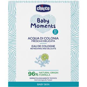 Chicco Baby Moments Acqua di Colonia Fresca e Delicata 100 ml - Formula 96% Naturale, Dermatologicamente Testata per Pelli Sensibili