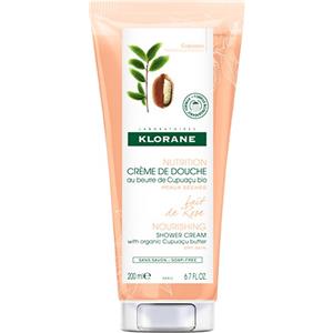 Klorane Crema Doccia Latte di Rosa 200 ml - Deterge e Nutre con Burro di Cupuaçu per Pelli Secche