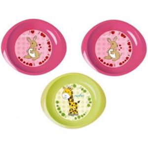 Anteprima Brands Piatti Primi Numeri Rosa e Verde - Set di 3 Pezzi per la Pappa