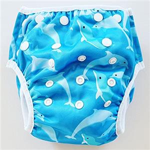 Wasbareluiers.eu Regolabile, Lavabile In Cotone, Delfino, Taglia Unica