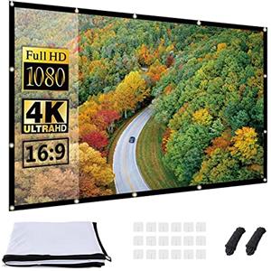 OWill Telo Proiettore 100 Pollici,16: 9 HD Pieghevole Schermo Proiettore,Anti Rughe Portatile Lavabile,Doppia Faccia Telo per Proiettore per l'interno del cinema dell'Home Theater Campeggio