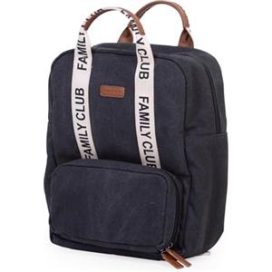 CHILDHOME, Zaino fasciatoio Family Bag Club, Grande capacità, Multifunzionale, Fasciatoio incluso, 11 scomparti, Tasche isolate, Passaggio per trolley, Gancio per passeggino, 20,5L, Nero