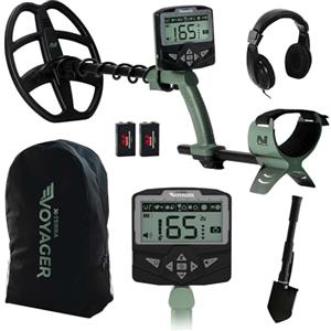 Minelab X-Terra Voyager All-Terrain Professional Pinpointing Metal Detector per Adulti con Bobina Impermeabile, 4 Modalità di Rilevamento (Kit Completo con Cuffie, Zaino, Pala Profonda)