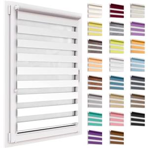 twoja pszczółka Tenda a rullo per interni, tende oscuranti per interni senza forare, doppio strato Giorno e Notte, per Finestra o Porta, facile Fissaggio a Clip Senza Viti, veneziane da interno 31x150cm