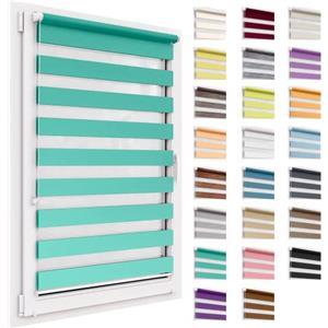 twoja pszczółka Tenda a rullo per interni, tende oscuranti per interni senza forare, doppio strato Giorno e Notte, per Finestra o Porta, facile Fissaggio a Clip Senza Viti, veneziane da interno 30x150cm