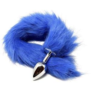 BONDAGERIE® Coda plug anale in acciaio, colore blu Dimensione: M