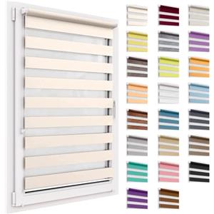 twoja pszczółka Tenda a rullo per interni, tende oscuranti per interni senza forare, doppio strato Giorno e Notte, per Finestra o Porta, facile Fissaggio a Clip Senza Viti, veneziane da interno 31x220cm