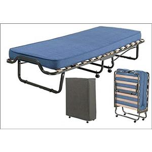 Sedam Srl Brandina Pieghevole Lusso, Rete 80x200, Automatica, 15 DOGHE, Materasso Alto 10 cm, Facile e Resistente, Salvaspazio, 100% Made in Italy (Blu)