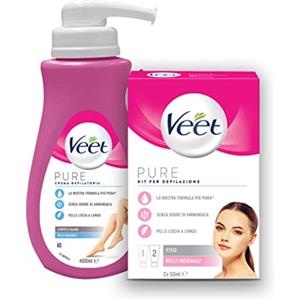 Veet Kit Completo Depilazione Corpo, Crema Depilatoria e Balsamo Post Epilazione per il Viso + Crema Depilatoria per Gambe, Braccia, Ascelle e Zona Bikini