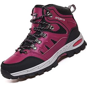 VTASQ Scarpe da Escursionismo Uomo Donna Arrampicata Sportive Impermeabili Traspiranti Passeggiate Stivali per Antiscivolo Sportive All'aperto Scarpe da Escursionismo Rosa Rossa 38EU