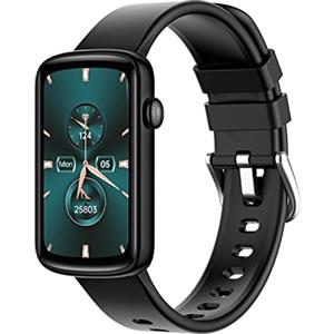 SHANG WING Smartwatch Donna con Cardiofrequenzimetro Ossigeno del Sangue Pedometro Orologio Sportivo Fitness con Sfondo Mio Foto Monitoraggio Sonno Sveglia Notifiche Controllo della Musica Nero