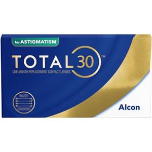 TOTAL30 for Astigmatism lenti a contatto mensili | 3 lenti | BC 8.6 mm | DIA 14.5 mm | CYL 1.25 | asse 20 | -00.00 diottrie