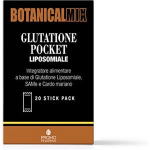 PromoPharma Botanical Mix Glutatione Pocket - Integratore Alimentare a Base di Glutatione, Utile per le Funzioni Depurative dell'Organismo ed Antiossidanti - Con Glutatione - 20 Stick Pack