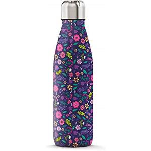 The Steel Bottle - Bottiglia termica in Acciaio Inox, Isolamento sottovuoto a doppia parete, Capacità 500 ml, Chiusura Ermetica, borraccia portatile (ART#5 Cartoon Flowers)