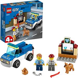 LEGO City Unità Cinofila della Polizia, Macchina Giocattolo con Figura del Cane, Giochi per Bambini di 4+ Anni, 60241