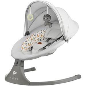 kk Kinderkraft Kinderkraft LUMI 2 Sdraietta, Altalena elettrica, Dalla nascita fino a 9 mesi, Altezza regolabile, 5 modalità di altalena, 12 melodie, Arco con giocattoli, Grigio chiaro