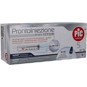Pikdare Siringa Pic Solution Pronta Iniezione con Ago Montato Gauge 23 1 1/4 - 10 Pezzi
