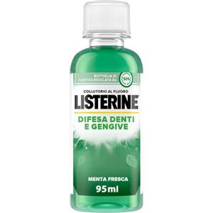Listerine Collutorio Difesa Denti e Gengive 95 ml - Elimina il 99% dei batteri, rinforza lo smalto e previene la placca