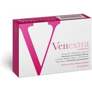 Venextra 30 compresse - integratore microcircolo per Vene Varicose, Gambe e Caviglie Gonfie, Emorroidi e Capillari Rotti con Diosmina Bromelina Senza glutine e lattosio (1 MESE di terapia)