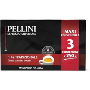 Pellini Caffè Espresso per Moka N. 42 Tradizionale, 3 x 250 g