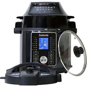 Salente ARIO-Pentola a pressione elettrica multifunzione, programmabile, oltre 40 funzioni,Vaporiera elettrica multiuso 11 in 1, 6l, in acciaio inox, 1500-1000 W, con ricettario incluso
