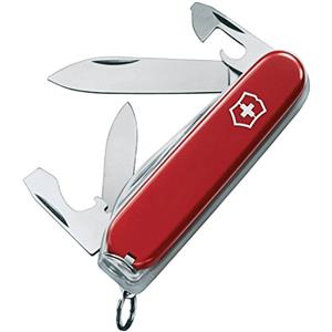 Victorinox, Recruit, Coltellino Svizzero, Originale, Multiuso, Campeggio, 10 Funzioni, Lama, grande, Apriscatole