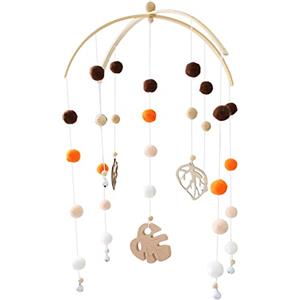 LICHENGTAI Baby Campanelli Eolici, LICHENGTAI Campanelli da Culla per Bebè, Giostrina Culla Neonato Legno, Carillon Del Vento Del Bambino Palla Del Feltro per Culla Decorazione e Cameretta