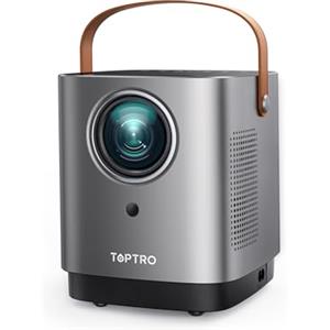 TOPTRO Proiettore Portatile Supporto 1080P, 18000 Lumens TOPTRO Videoproiettore,Anti-polvere, Funzione di Zoom,5G WiFi Bluetooth Mini Proiettore Full HD Home Cinema per TV Stick/iOS/Android/PS5/HDMI/USB/PC