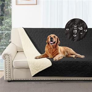 Taiyang Copridivano per Cani impermeabile, Coperta impermeabile per cani, protezione per mobili per bambini, bambini, cane, gatto, Con fondo in gomma antiscivolo (Nero, 132-208 cm)