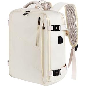 Leyrica Zaino da Viaggio per Ryanair/Wizzair 40x20x25 Bagaglio a Mano Unisex Borse da Cabina Zaino per Laptop 15 pollici Daypack Casual Zaino Università/Lavoro Impermeabile. (Beige)