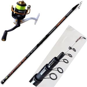 Generic Canna Pesca Surfcasting Beach Ledgering Mare fondo Scogliera Bombarda kit Mt. 4,20 Gr. 60/120