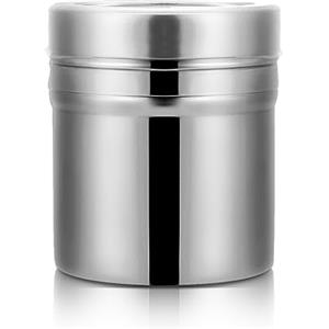 HERCHR Spargi Cacao in Polvere, Bene Maglia Potenza Barattolo, Spargizucchero in Acciaio Inox con Coperchio per Cannella, Cioccolato, Farina, sale, pepe(M)