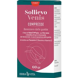 ERBA VITA Sollievo Venis Plus - Integratore per il Microcircolo con Vite Rossa, Rusco e Vitamina C - 60 Capsule