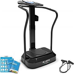 Bluefin Fitness Pedana Vibrante Dimagrante Bluefin PRO | Ginnastica da Casa a Ritmo Elevato| Console per Allenamento Completo | Rotazione dei Fianchi a 360°| Silenziosa | Altoparlanti Aux