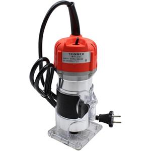 Queeucaer Fresa elettrica con una sola mano, fresatrice per legno, router a mano, fresatrice per bordi, fresa multifunzione, fresatrice per legno professionale con guida trasparente sui bordi di base