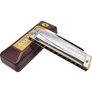 YUEKO Suzuki Folkmaster 1072 Armonica diatonica Standard Principiante Blues Arpa Gaita Chiave di A/Ab/B/Bb/C/D/Db/E/Eb/F/F #/G Strumento Musicale… (Chiave di Bb)