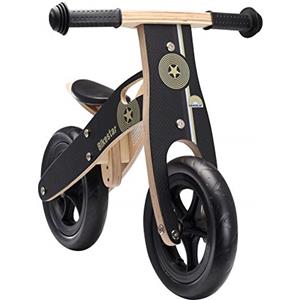 BIKESTAR Bicicletta Senza Pedali in Legno 2-3 Anni per Bambino et Bambina | Bici Senza Pedali Bambini 10 Pollici | Nero