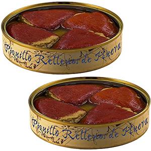 Momentos Santiamen Peperoni Piquillo in Scatola Ripieni di Uova di Tonno - Latta 280 g - Conservas el Ronqueo (2 lattine)