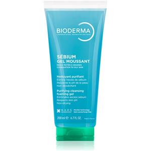 Bioderma Sébium Gel Moussant 200 ml - Gel detergente purificante per pelli miste e grasse, limita imperfezioni e controlla il sebo