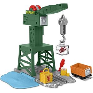Thomas & Friends- Cranky la Gru Playset con Trenino, Giocattolo per Bambini 3+ Anni, GPD85