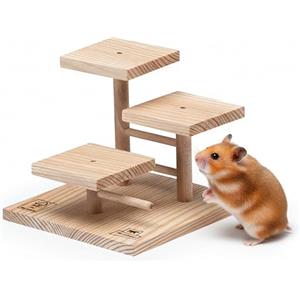 Ferplast Piedistallo Criceto in Legno da Arrampicata, Topolini, Giochi per Criceti, Gabbia Criceti