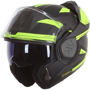 LS2, Casco Moto Modulare ADVANT REVO Black H-V Yellow, XS